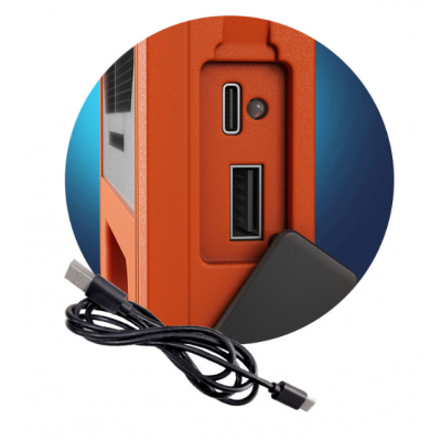 Przenośny, kompaktowy naświetlacz solarny z funkcją powerbanku NOCTIS SOLARIS TECHNIC 10W IP54 pomarańczowy SPECTRUM (SLI051001CW)